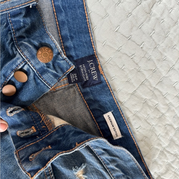 J. Crew Factory Premium Edition high-rise straight jean cabana blue wash 26P - Picture 7 of 10